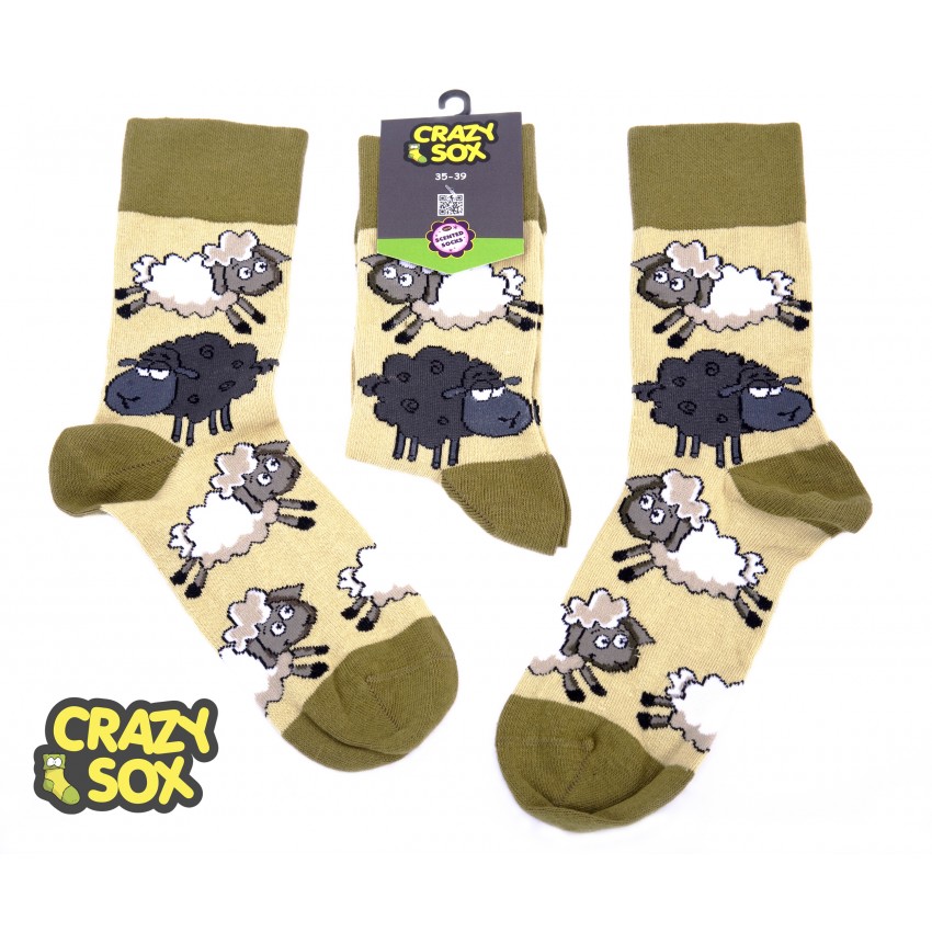 ЧОРАПИ ДАМСКИ CRAZY SOX ОВЦА ЧЕРНА2 № 35-39 ЧИФТ