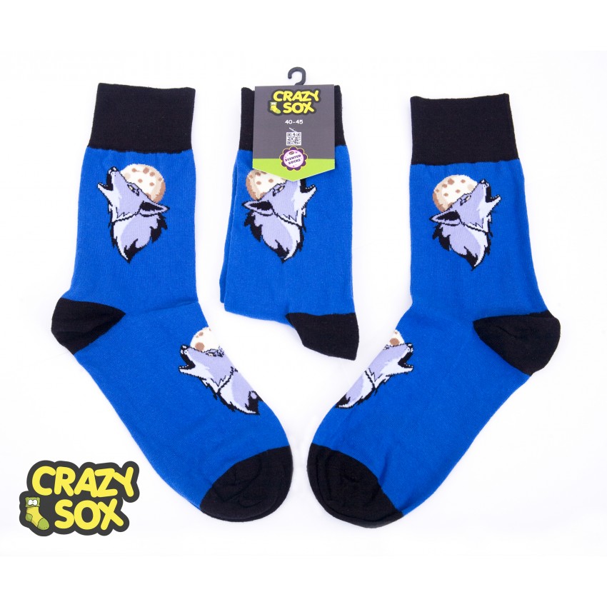 ЧОРАПИ МЪЖКИ CRAZY SOX ВЪЛК № 40-45 ЧИФТ