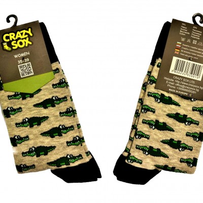 ЧОРАПИ ДАМСКИ CRAZY SOX КРОКОДИЛ № 35-39 ЧИФТ