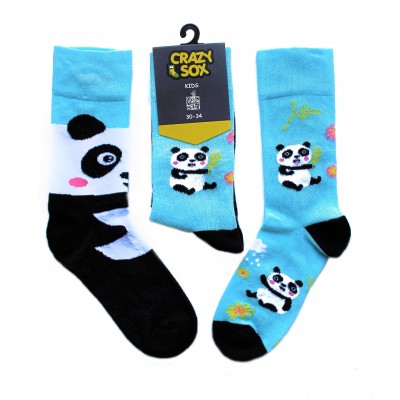 ЧОРАПИ ДЕТСКИ CRAZY SOX ПАНДА СИНЯ № 30-34 ЧИФТ